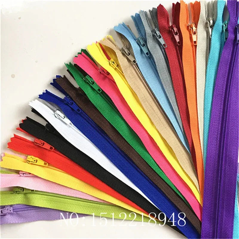 Fermetures éclair colorées en nylon, variété de couleurs pour couture et bricolage