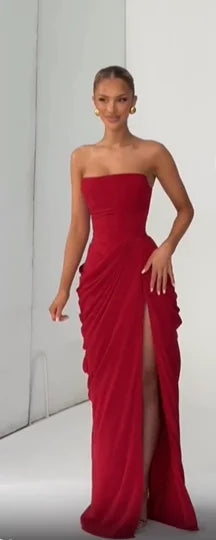 Robe longue chic en gaze sans bretelles, dos nu, épaules dénudées, imprimée, patchwork, slim, pour femme, soirée, 2026