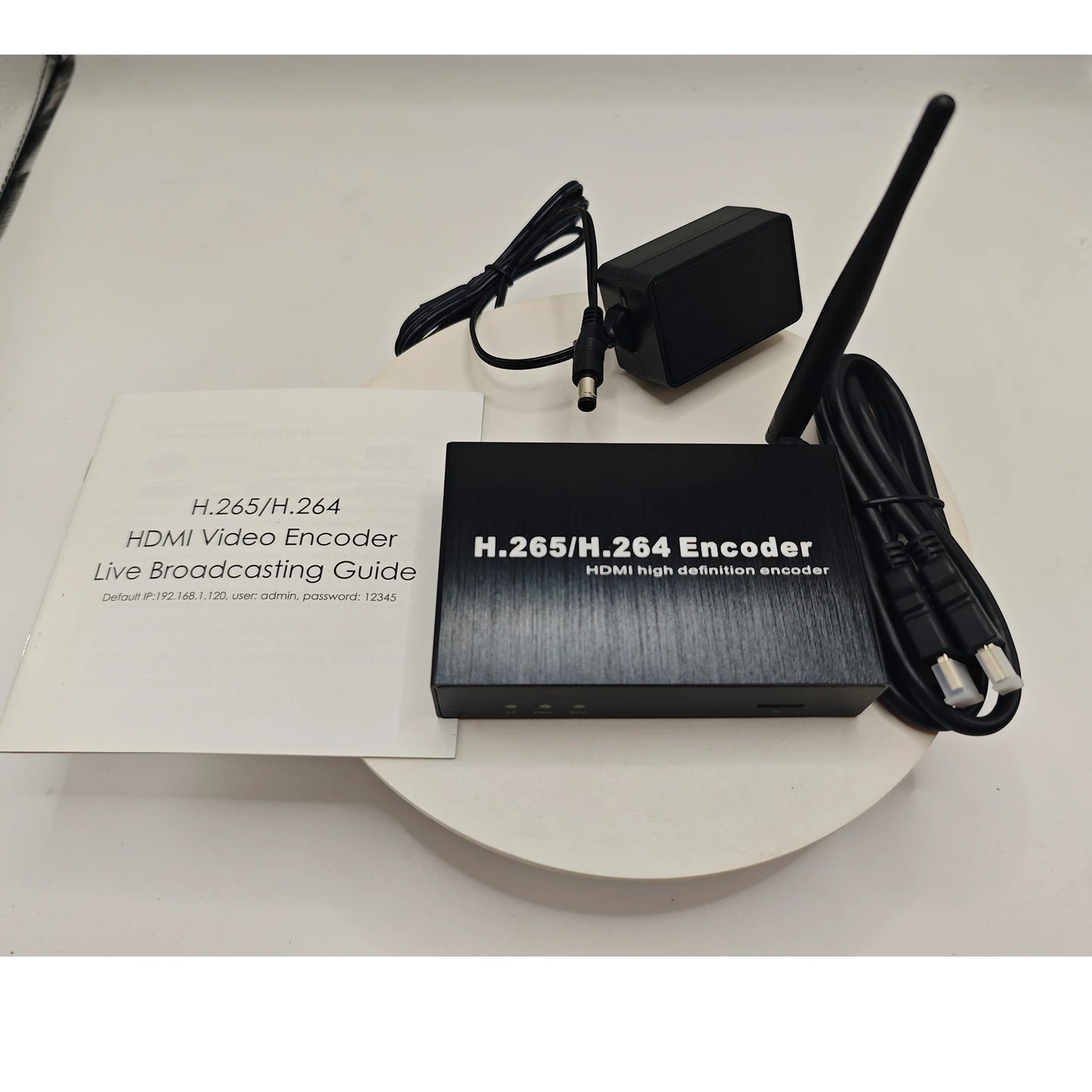 Encodeur vidéo HDMI H.265/H.264 pour diffusion en direct, avec guide et alimentation