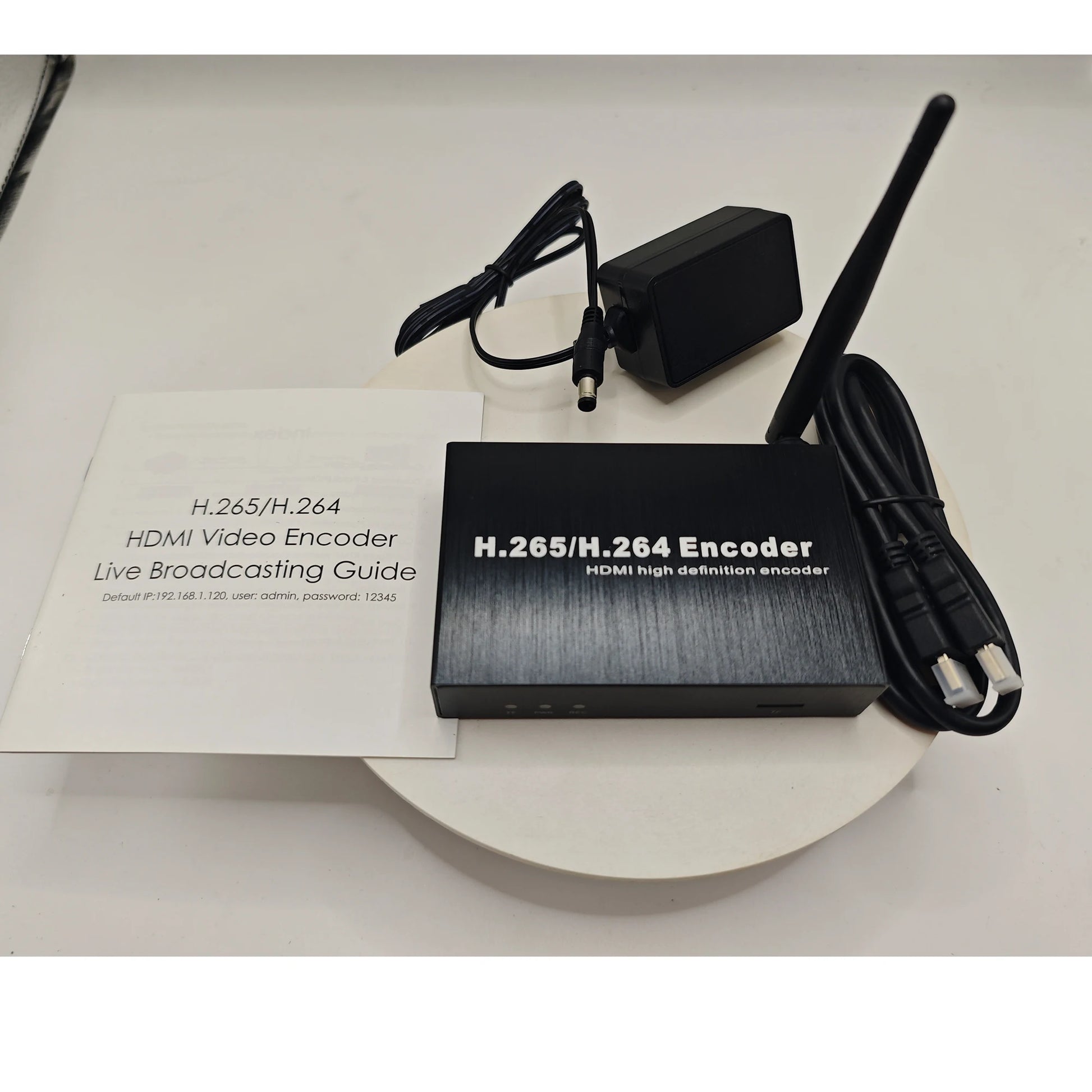 Encodeur vidéo HDMI H.265/H.264 pour diffusion en direct, avec guide et alimentation