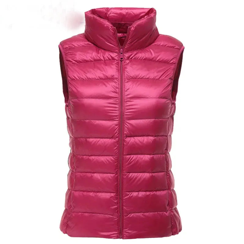 Nouveau Gilet Ultra Léger en Duvet pour Femme 2026 – Veste Sans Manches Slim Portable Coupe-Vent Légère pour Fille