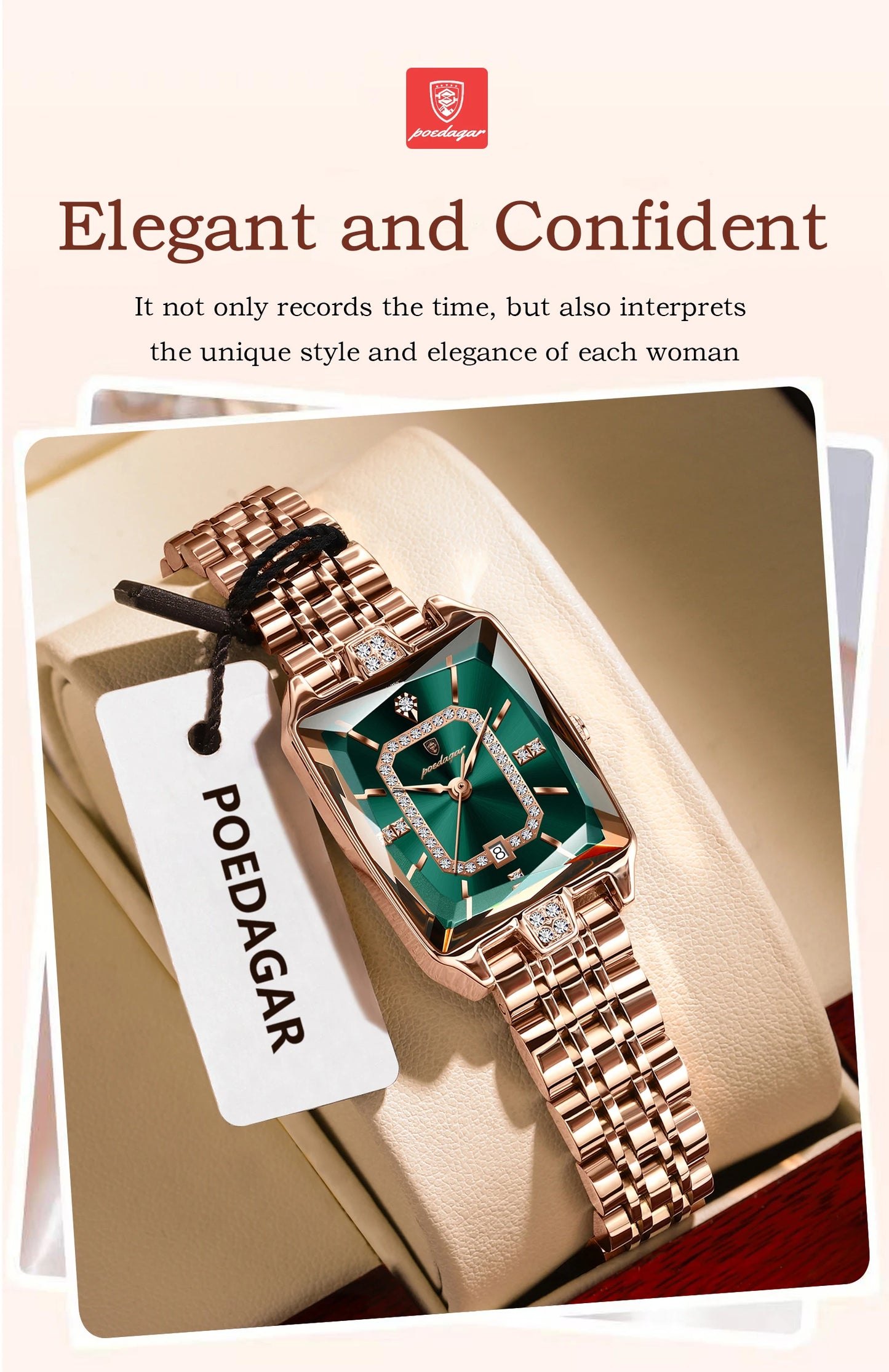 POEDAGAR luxe femme montre étanche Date haute qualité décontracté dames montre-bracelet en acier inoxydable Quartz élégant femmes montres