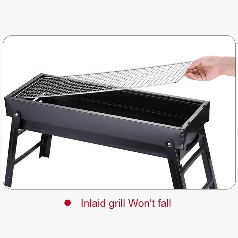 Nouveau grand Barbecue Barbecue gril pliant Portable charbon de bois Camping en plein air pique-nique brûleur pliable charbon de bois Camping Barbecue four