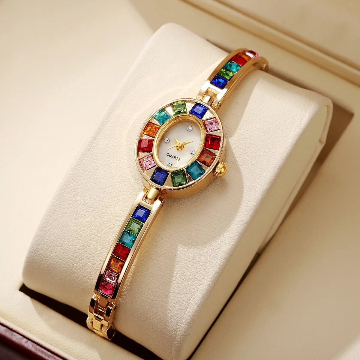 Montres de luxe en strass pour femmes, Bracelet à la mode, montre à Quartz pour dames, horloge cadeau pour filles (sans boîte)
