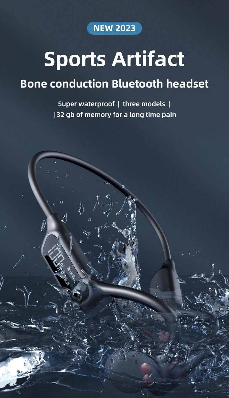 Écouteurs à Conduction osseuse, casque d'écoute étanche IPX8 pour la natation, nouveau casque de Sport sans fil Bluetooth MP3 32 go de RAM Hifi stéréo