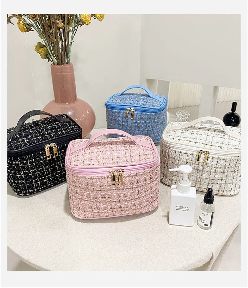 Nouvelle Trousse de Maquillage Portable pour Femme, Style Parfumé, Simple et Tendance, Grande Capacité, pour le Maquillage et les Voyages
