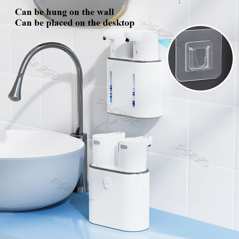 Distributeur automatique de savon mural et sur plan de travail, design moderne pour salle de bain