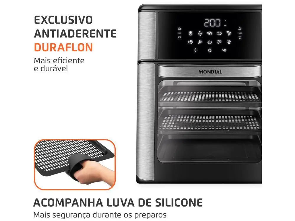 Friteuse électrique sans huile/four à air chaud Mondial AFON-12L-BI Noir 12L - 220V