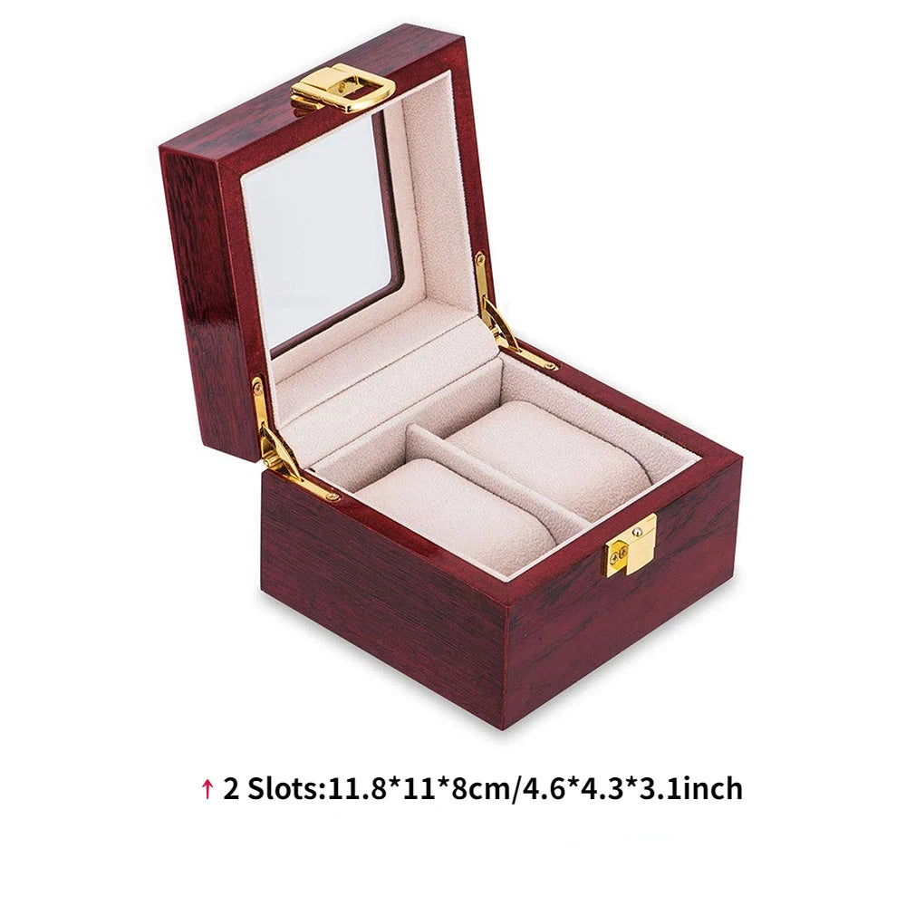 Boîte de montre en bois de luxe 1/2/3/5/6/10/12 grilles organisateurs de montre 6 fentes boîtes de support en bois pour hommes femmes montres affichage de bijoux