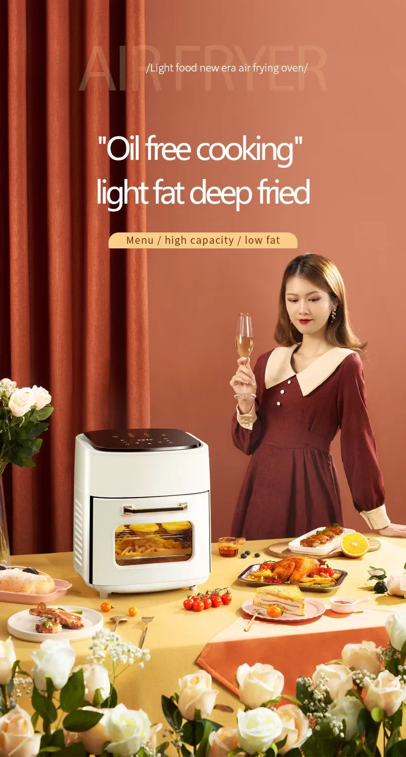Friteuse à air chaud sans huile, cuisson légère et sans gras, idéale pour repas sains et rapides