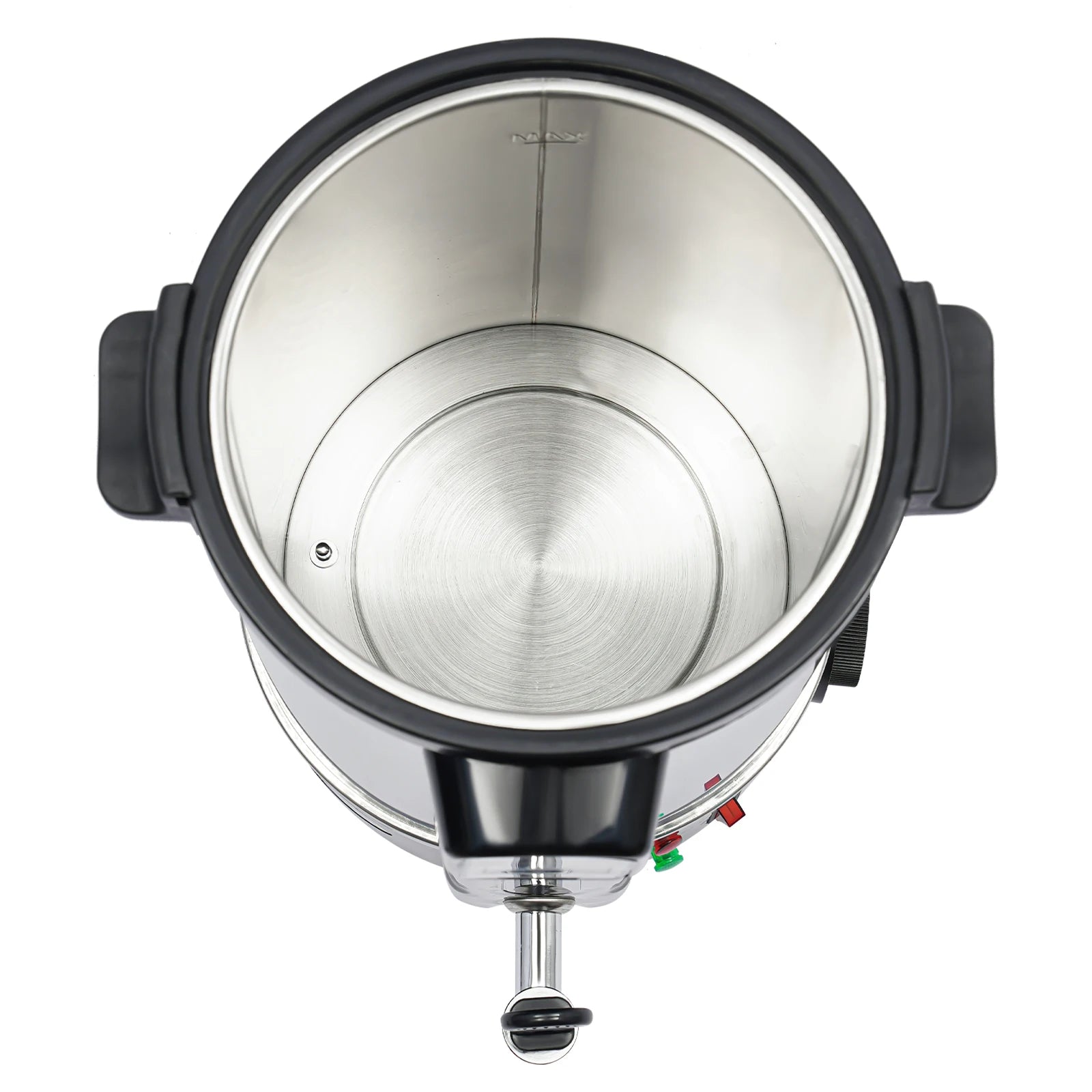 Cuve en acier inoxydable pour cuiseur à riz électrique, intérieur brillant avec repère MAX, poignées noires et robinet