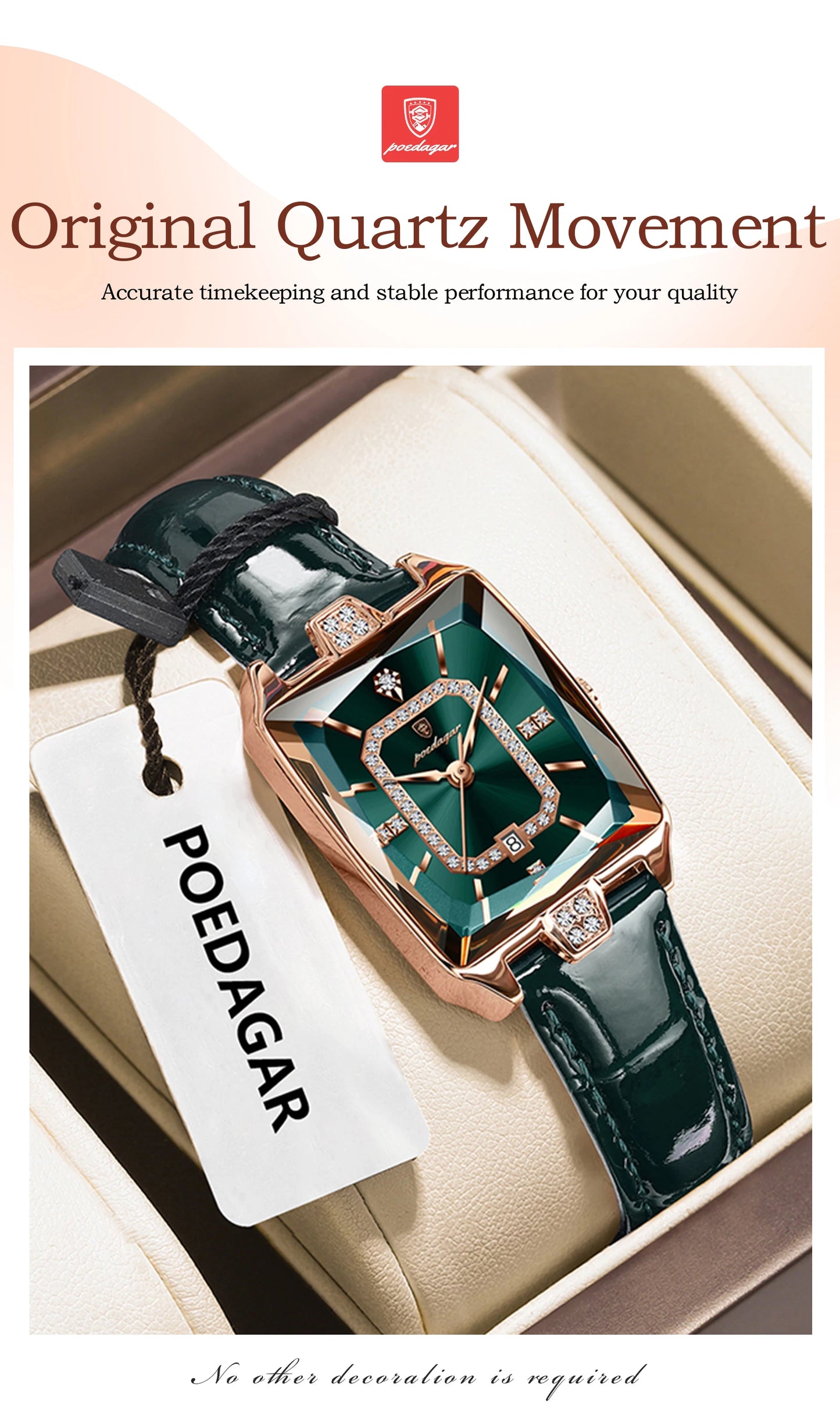 POEDAGAR Original luxe femmes montre-bracelet étanche en cuir Date femme montre élégante de haute qualité Quartz femmes montres Reloj