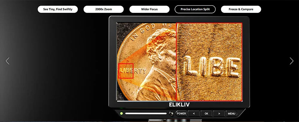 Elikliv EM4K 4K HDMI Microscope numérique pour l'électronique 8 "2000X Microscope à souder pour la réparation d'inspection de PCB avec support 10"