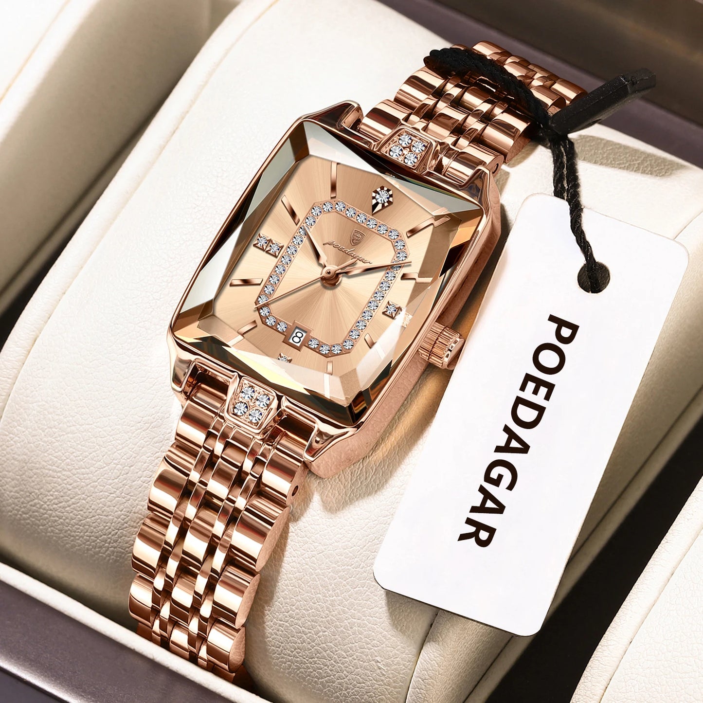 POEDAGAR luxe femme montre étanche Date haute qualité décontracté dames montre-bracelet en acier inoxydable Quartz élégant femmes montres