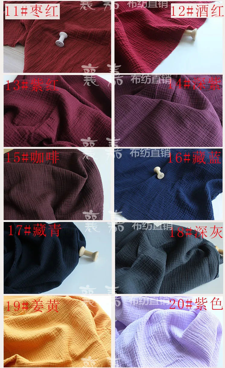 Tissu drapé en coton et lin, 100x135cm, Double gaze, crêpe, vêtements pour bébé, jupe pour dames, vêtements de nuit