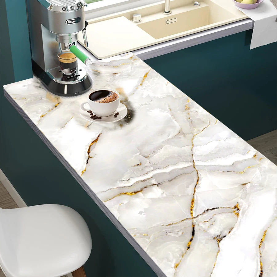Papier peint auto-adhésif à motif de marbre, autocollant résistant à l'huile pour décoration de la maison, salle à manger, cuisine, salon