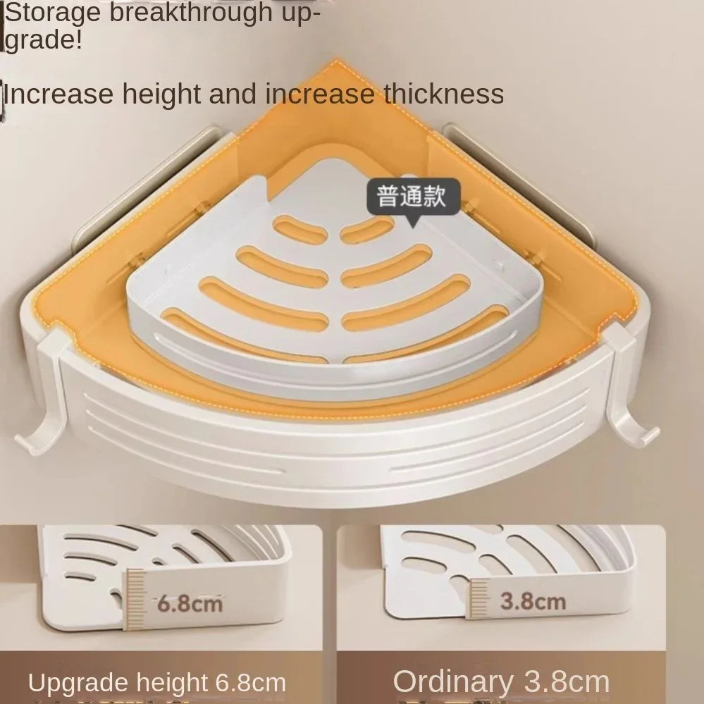 Étagère de rangement murale pour salle de bain, support d'angle mural pour salle de bain, organisateur de cuisine, étagère de rangement en aluminium blanc