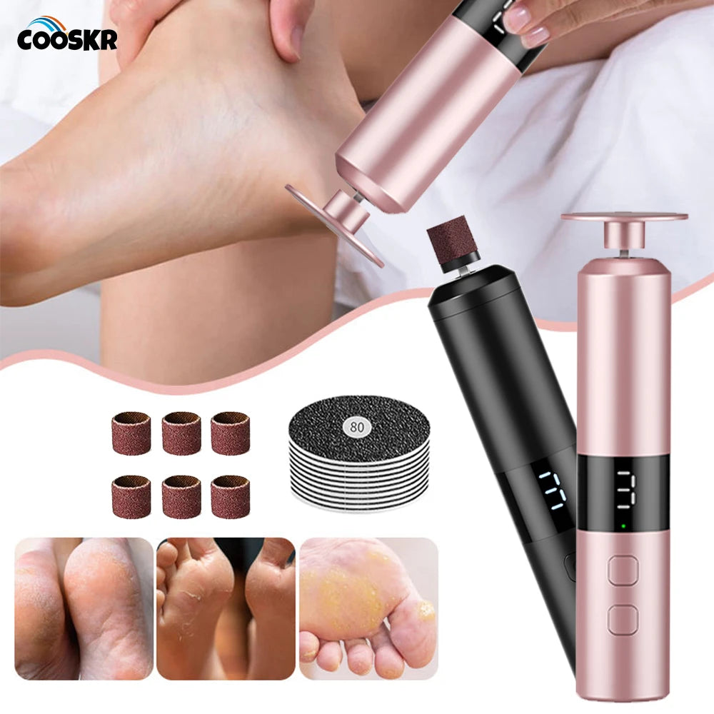 Pedicure électrique COOSKR avec accessoires, soin des pieds et exfoliation des callosités