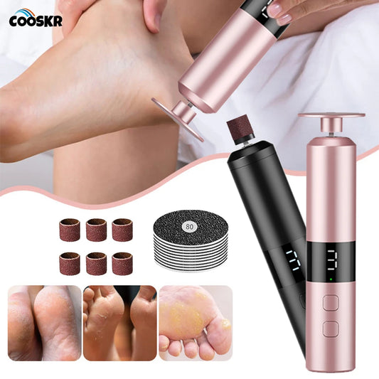 Pedicure électrique COOSKR avec accessoires, soin des pieds et exfoliation des callosités