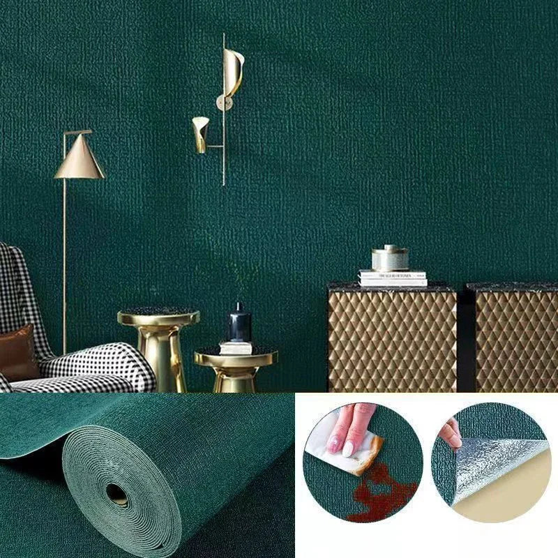 50cmX2.8M/10m lin 3D mousse auto-adhésive couleur unie PVC épaissi imperméable fond mur rénovation papier peint autocollant mural