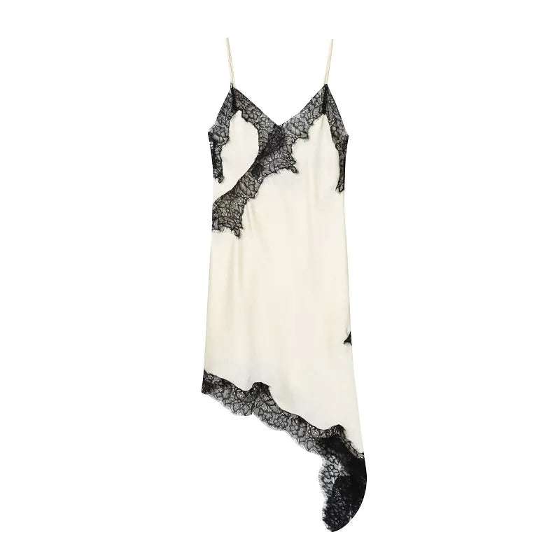 MUJER 2025 dentelle robe femme noir dos nu robes courtes pour les femmes asymétrique fête femmes robe d'été Satin robes Sexy