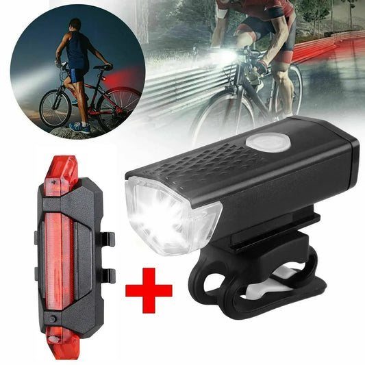 Kit phare et feu arrière vélo LED étanche, éclairage avant/arrière pour cyclisme nocturne et sécurité routière