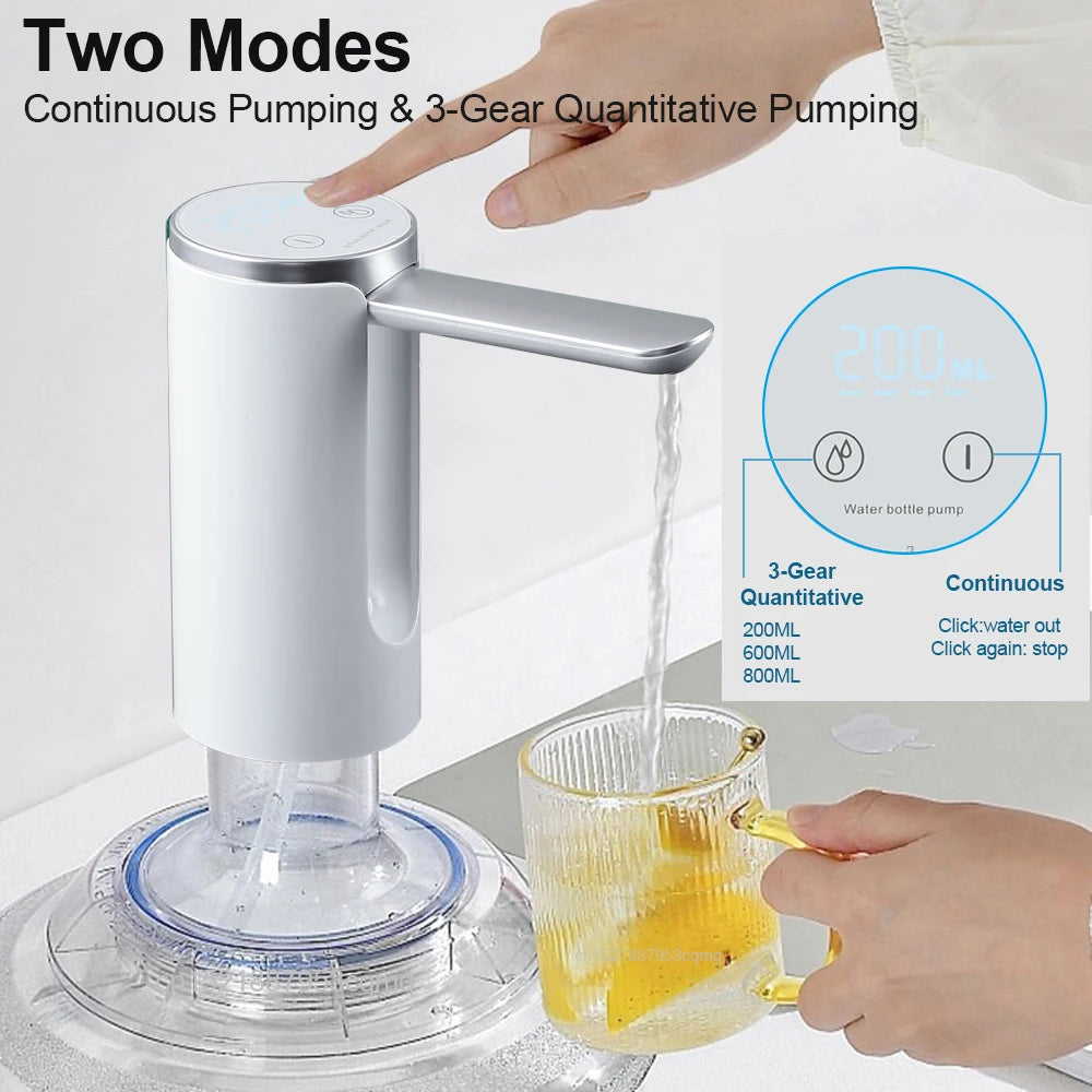 Pompe à eau électrique intelligente, pompe à eau automatique, distributeur d'eau potable aste, bouteille pliable, bureau, 19 litres