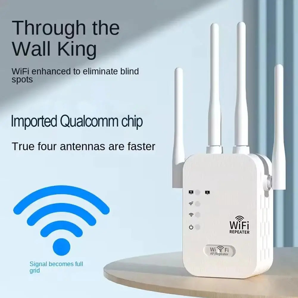 Répéteur WiFi avec 4 antennes, puce Qualcomm, élimine les zones mortes, signal renforcé