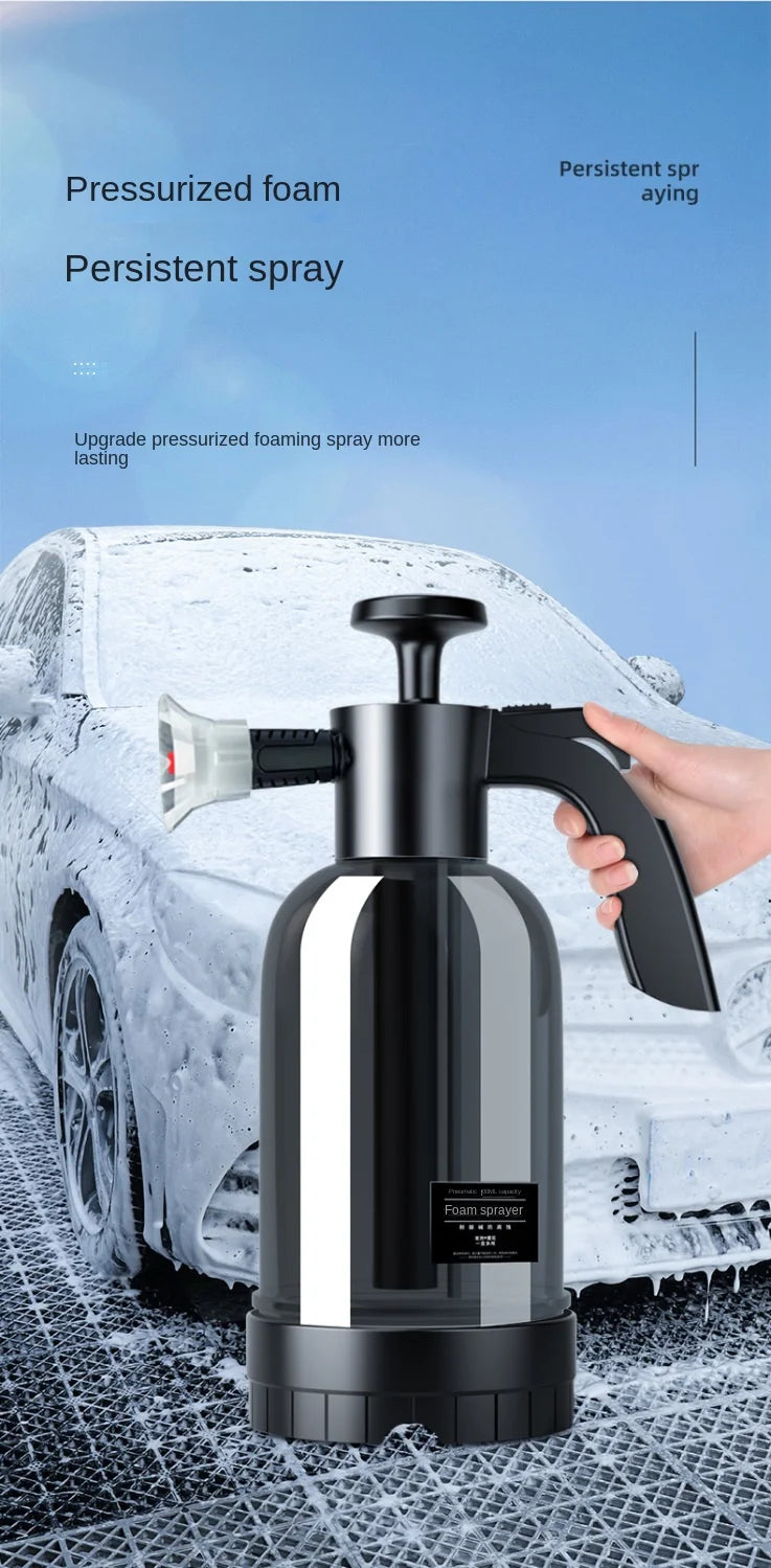 Pulvérisateur de mousse à pompe à main avec 3 types de buses, canon à mousse pneumatique à main, pulvérisateur de mousse de neige, bouteille de lavage de voiture, fenêtre de voiture, livres, 2L