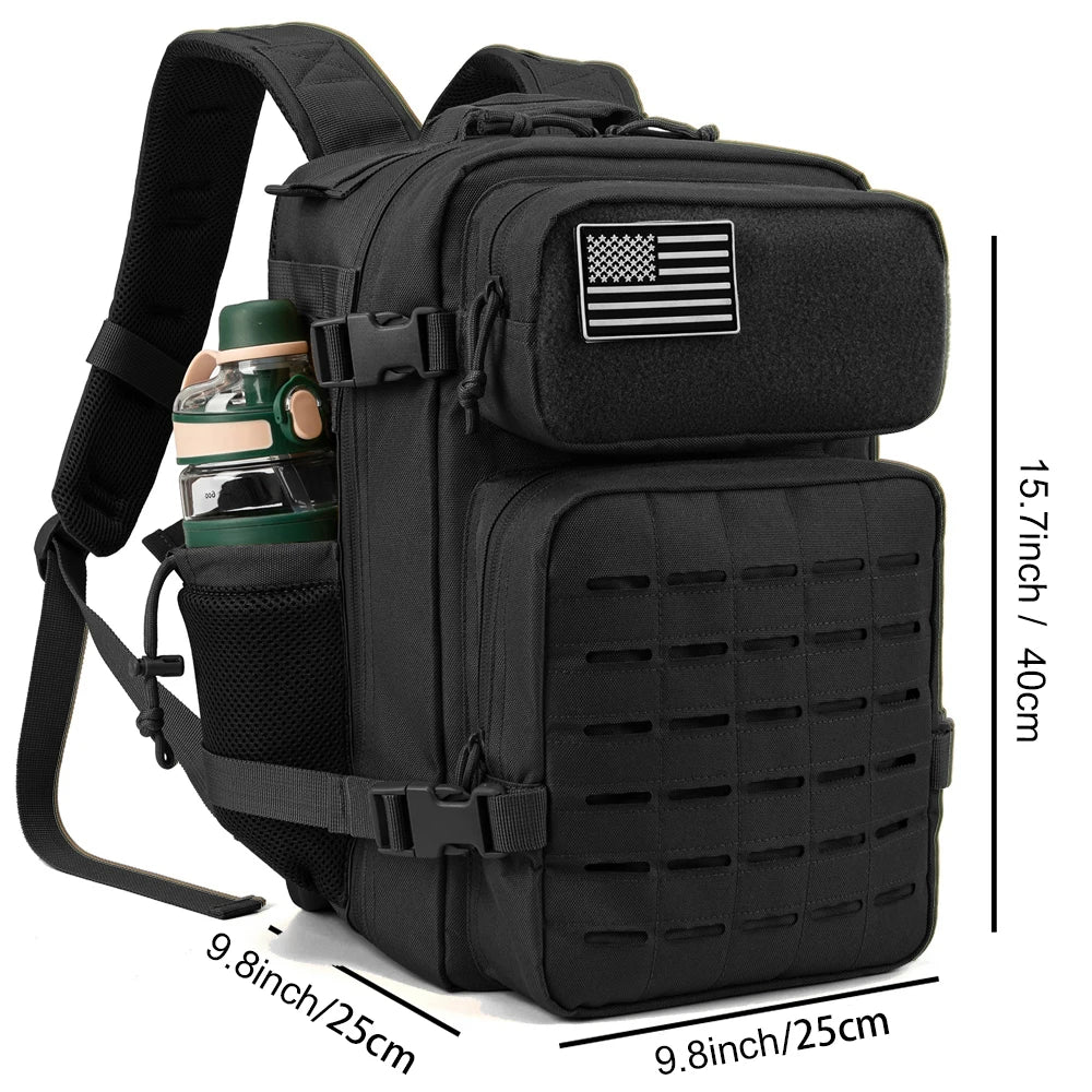 25L sac à dos tactique sac de plein air sac à dos de fitness sac à dos MOLLE femmes/hommes randonnée sac à dos de survie hommes double porte-gobelet