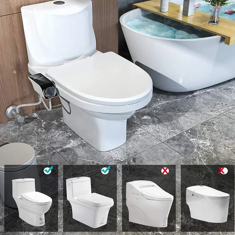 Siège de toilette intelligent avec bidet intégré, compatible avec toilettes standard, design moderne pour salle de bain