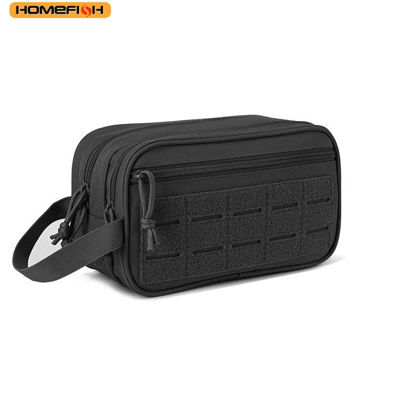 Sac de toilette tactique HOMEFISH pour hommes, sac d'hygiène, pochettes Molle, petite trousse de toilette, trousse de rasage pour hommes, trousse de voyage, maquillage