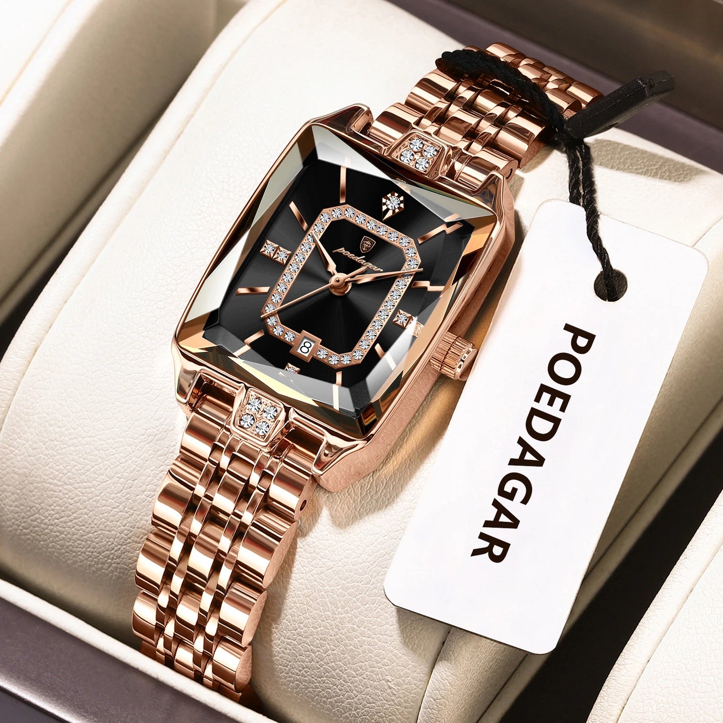 POEDAGAR luxe femme montre étanche Date haute qualité décontracté dames montre-bracelet en acier inoxydable Quartz élégant femmes montres