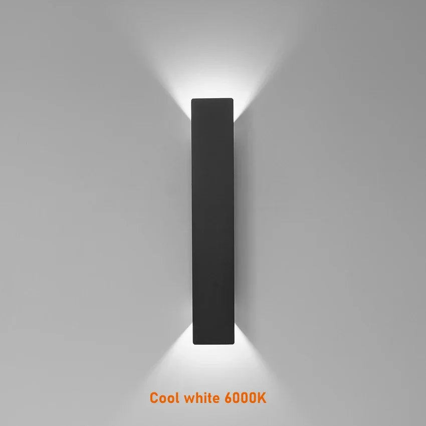 Applique murale extérieure étanche lampe à LED moderne noir blanc aluminium vers le haut lumière inférieure appliques étanche IP65 110V 220V luminaires