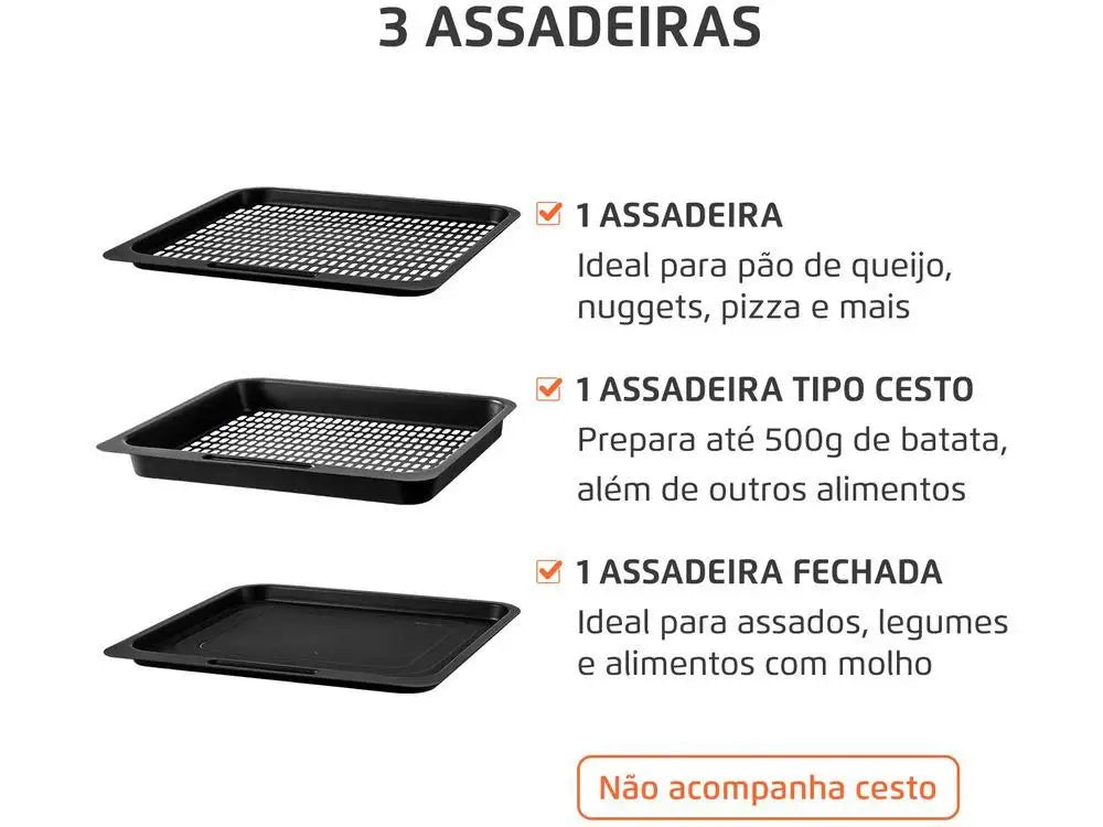 Friteuse électrique sans huile/four à air chaud Mondial AFON-12L-FB Noir 12L - 220V