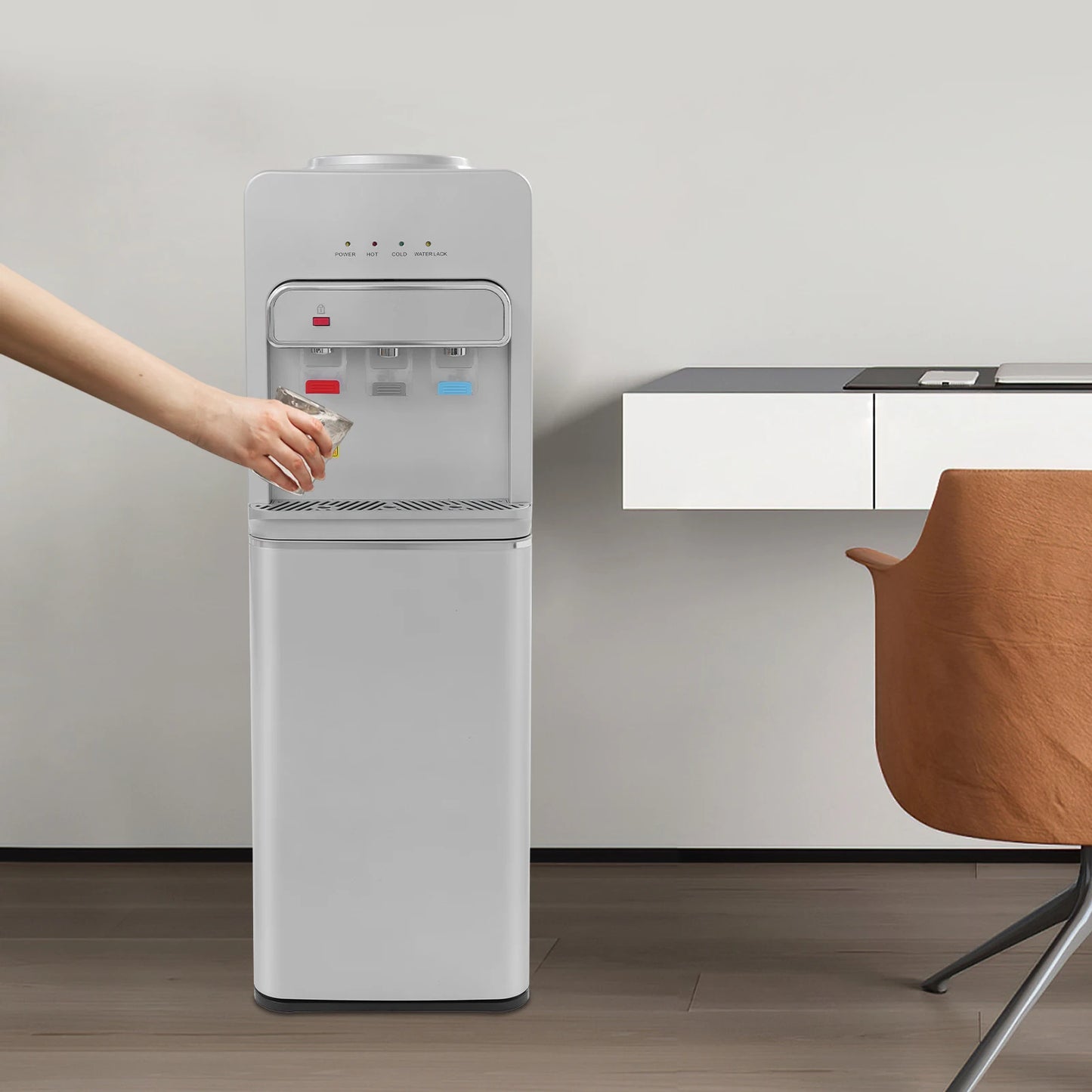 Distributeur d'eau chaud et froid moderne pour bureau ou maison, design compact et élégant