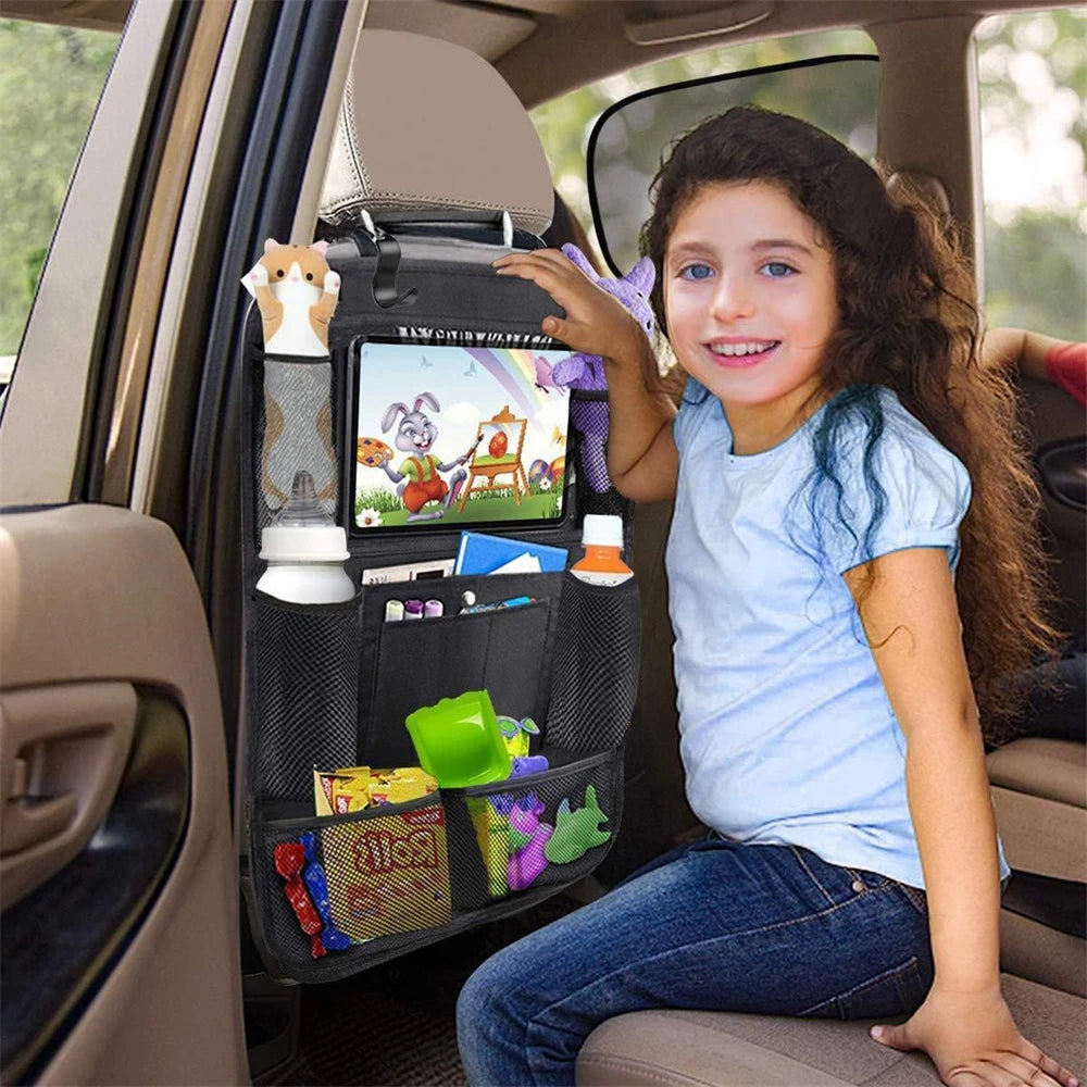Support de tablette à écran tactile pour siège arrière de voiture, pocommuniste de rangement automatiques, housse de siège arrière, protecteurs de siège arrière pour voyage, voyage pour enfants
