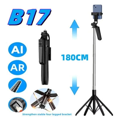 FANGTUOSI trépied 1800mm pour appareil photo Smartphone, support de trépied avec obturateur Bluetooth, supports de perche à Selfie sans fil support de téléphone