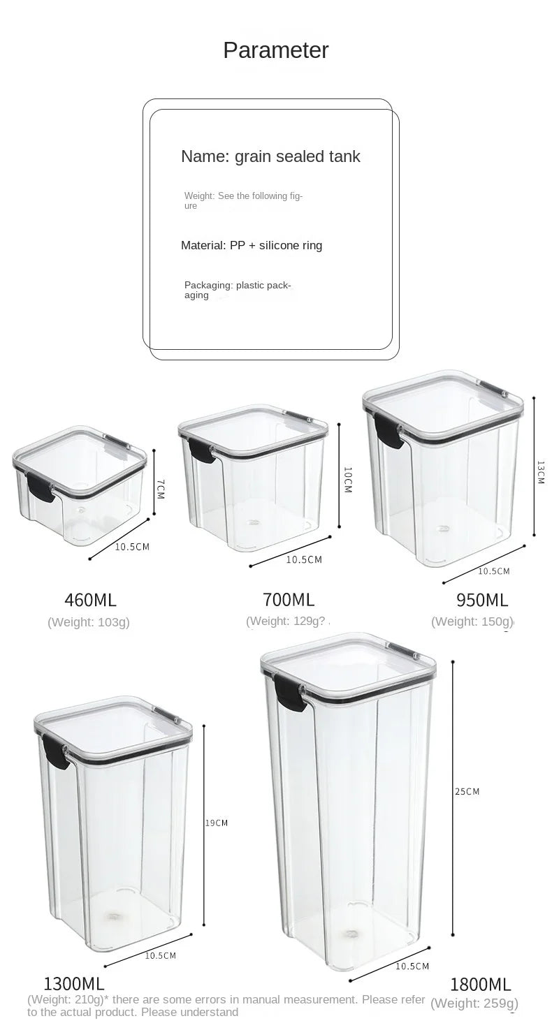 Ensemble de Bocaux Scellés en Plastique pour Assaisonnement Domestique, Boîte de Rangement Étanche à l'Humidité