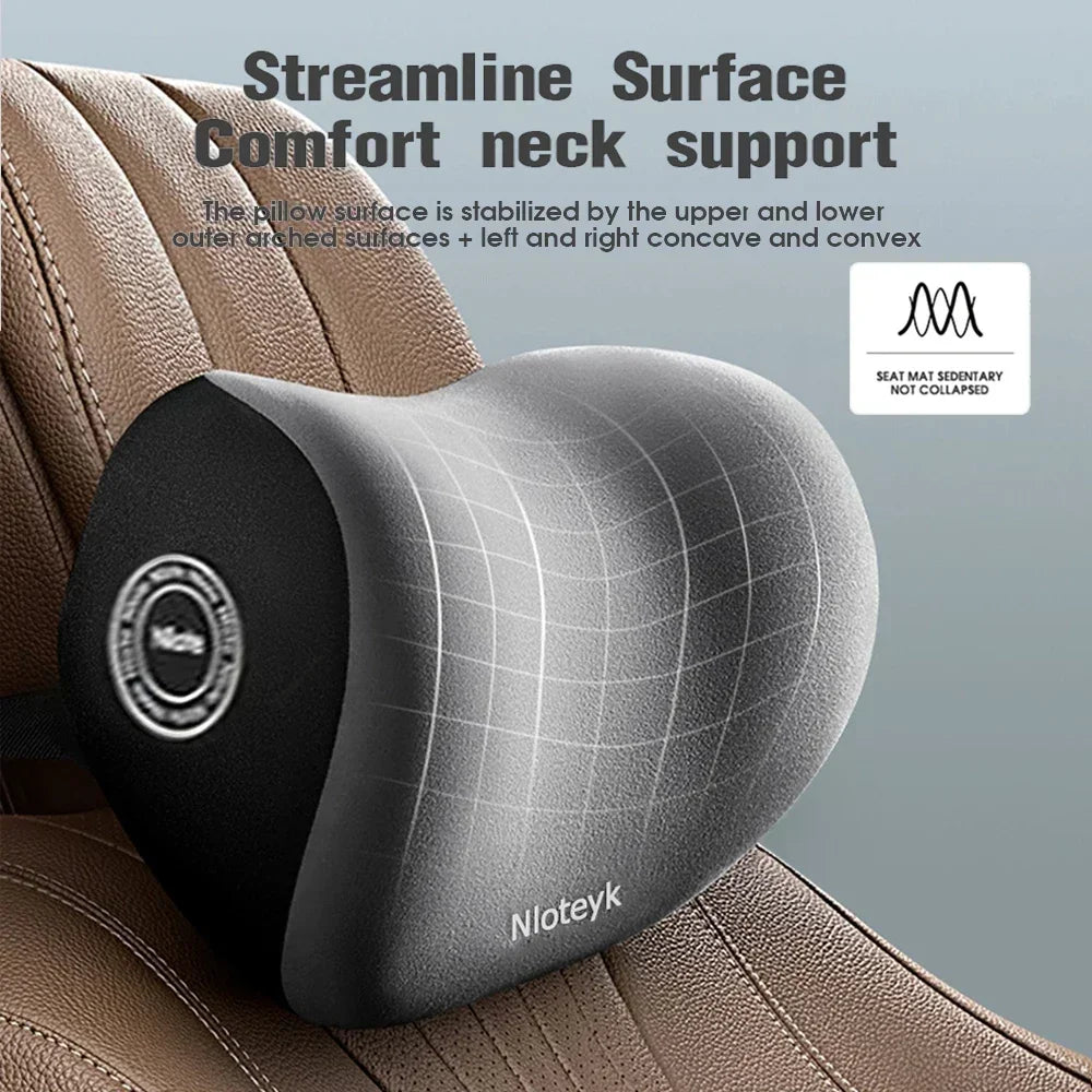 Appui-tête en mousse à mémoire de forme, ensemble de soutien lombaire, oreiller ergonomique pour le cou, coussin de dos, siège de conducteur de voiture, tissu Polyester respirant et confortable