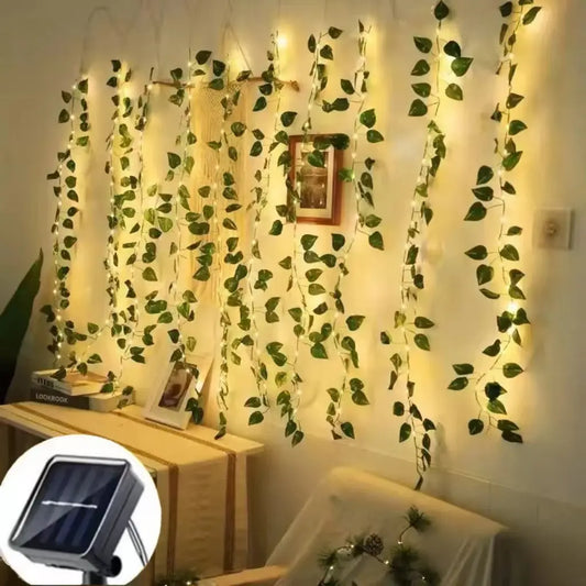 7 M/12 M/17 M feuille d'érable vigne fée lumières chaîne LED lumière solaire décoration de jardin étanche lampe solaire mariage guirlande de noël