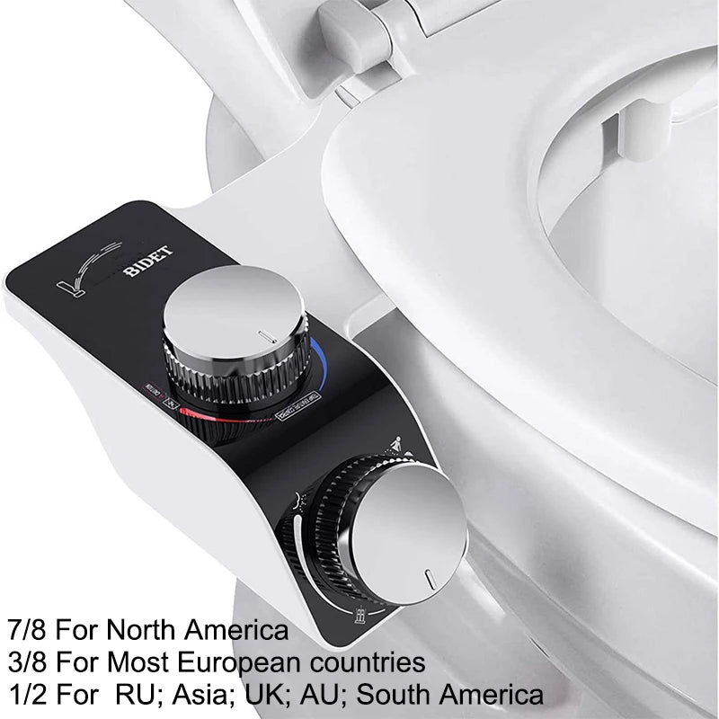 Bidet siège de toilette fixation Non électrique autonettoyant double buses lavage chaud froid mélangeur eau dame salle de bain accessoires pulvérisateur