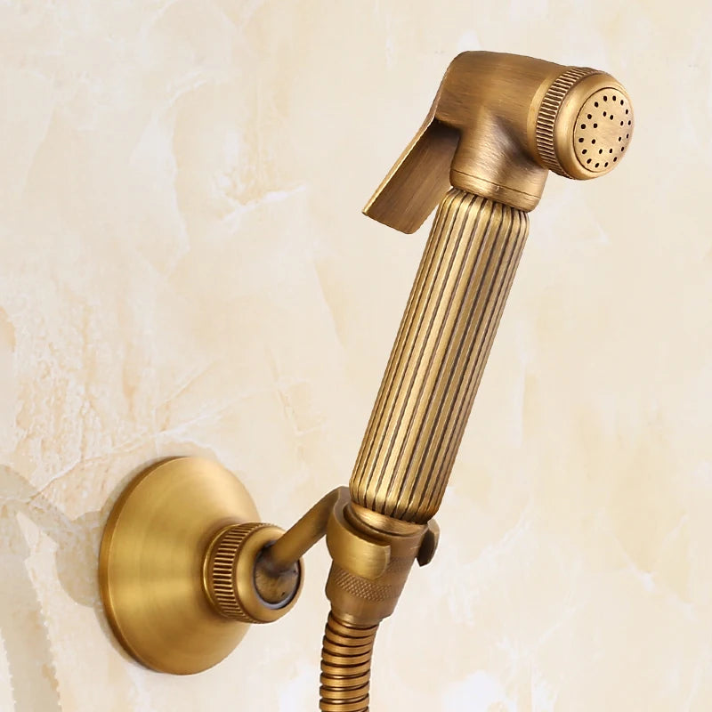Ensemble de douche de bidet en laiton antique, pulvérisateur de bidet en cuivre, toilettes