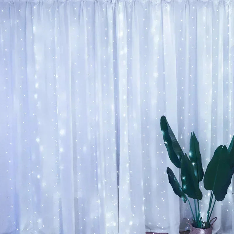 Rideau lumineux LED étoilé pour décoration intérieure, ambiance douce et moderne