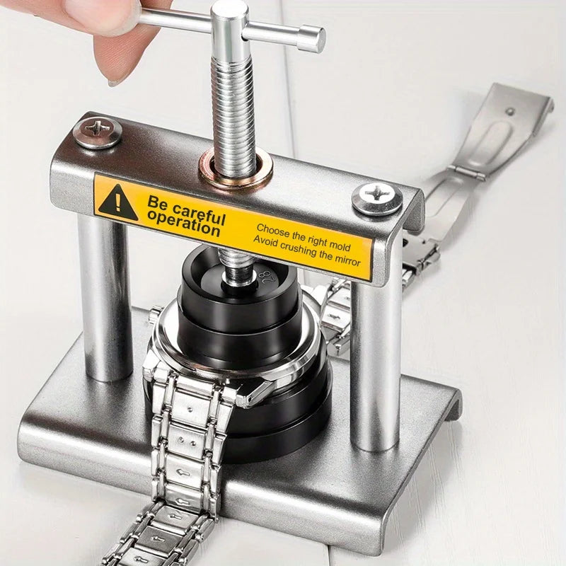 Ensemble de Machine de capsulage en métal pour montre, 12 pièces, montres-bracelets de bureau, couvercle du boîtier arrière, vis de presse, horlogers fermés, outils de réparation manuels Ki
