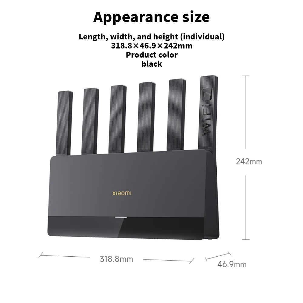 Routeur Xiaomi BE6500 Quad Nucleus Wifi7, port Ethernet 2.5G, double fréquence 2.4/5GHz, 6 amplificateurs de signal indépendants, Mesh 6500Mbps