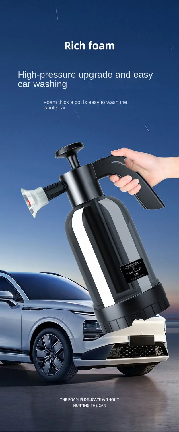 Pulvérisateur de mousse à pompe à main avec 3 types de buses, canon à mousse pneumatique à main, pulvérisateur de mousse de neige, bouteille de lavage de voiture, fenêtre de voiture, livres, 2L