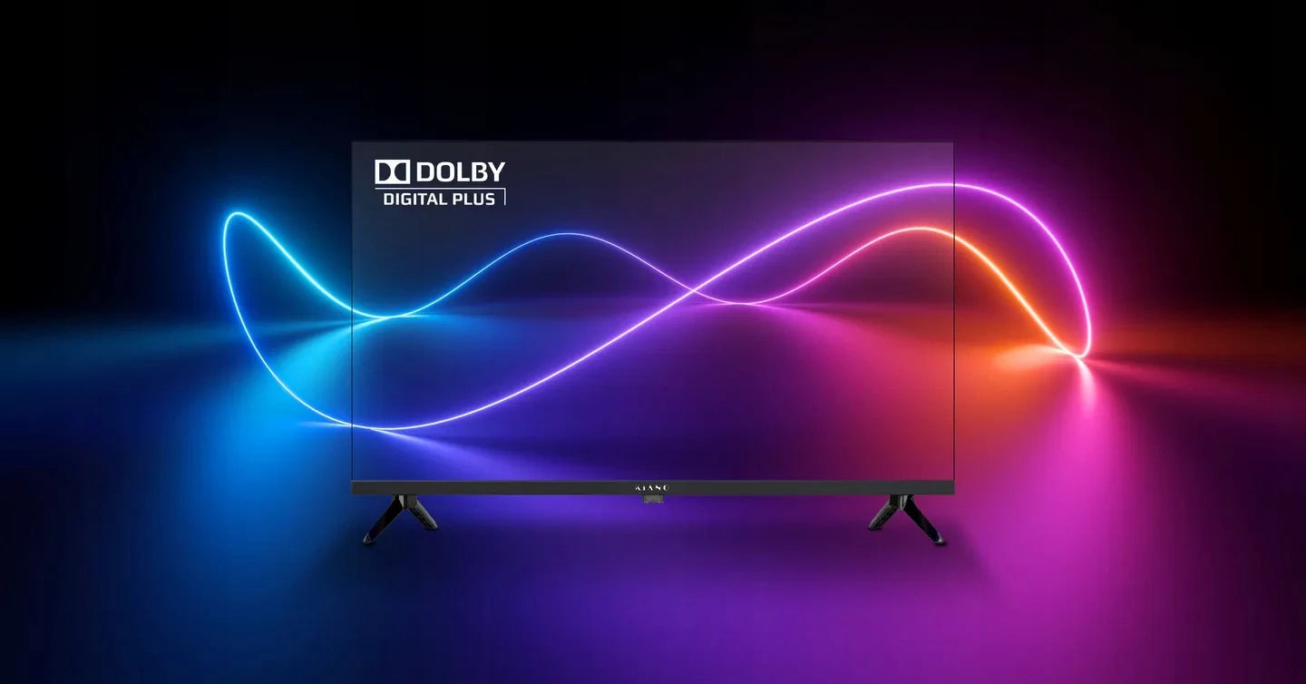 Téléviseur intelligent 4K avec Dolby Digital Plus, écran LED vibrant, design moderne pour salon high-tech