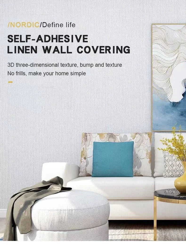 50cmX2.8M/10m lin 3D mousse auto-adhésive couleur unie PVC épaissi imperméable fond mur rénovation papier peint autocollant mural