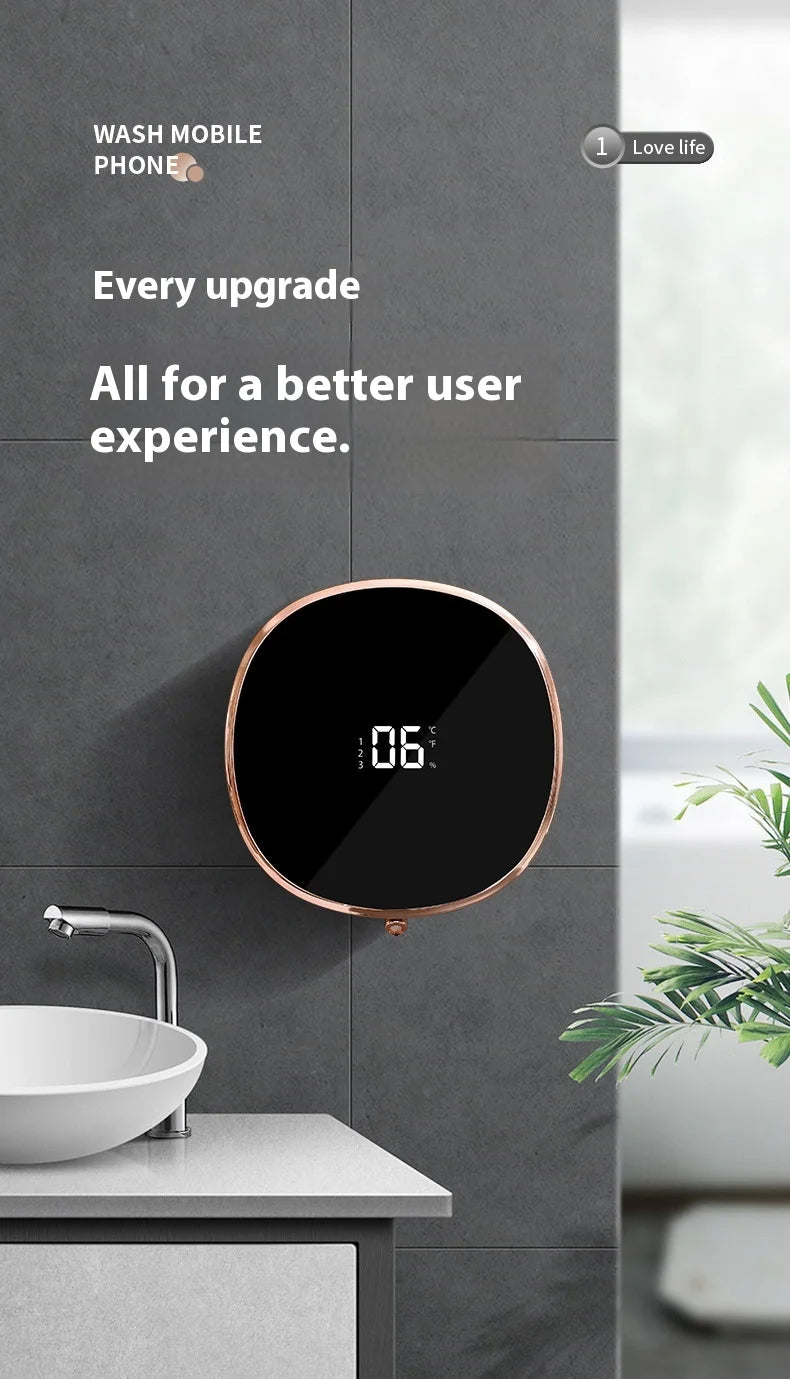 Distributeur automatique de savon liquide pour vaisselle, rechargeable, électrique, à fixation murale, à capteur, moussant, intelligent, sans contact, pour cuisine et salle de bain